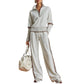 🥳🎉New Season Essentials!!🎉✨ Effortless Comfort | Women's Half-Zip Top & Wide-Leg Pants 2-Piece Set