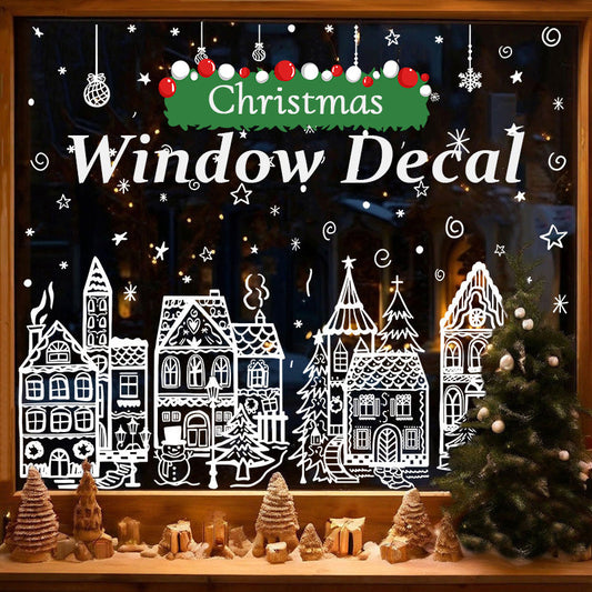 🎁🎄Up to 70% OFF Christmas Sale✨! Christmas Village Window & Wall Sticker Set (4 Sheets/78pcs) - Peel & Stick