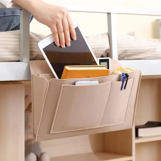 🥳HOT SALE💞10K+ SOLD!🛏️Bedside Storage Organizer — Multi-Pocket, Soft Felt & Tool-Free Install. Everything Within Reach!✅