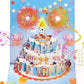 🎂🎉HOT SALE 70% OFF!!!🎁💐Birthday Cards With Fireworks & Pop Up Cake & Blow-able Music
