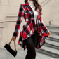 💖Black Friday Mega Deal – 50% off!💖💃 Dramatic Hem, Flattering Shape ✨ Women's Plaid High-Low Peplum Coat