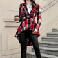 💖Black Friday Mega Deal – 50% off!💖💃 Dramatic Hem, Flattering Shape ✨ Women's Plaid High-Low Peplum Coat