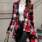 💖Black Friday Mega Deal – 50% off!💖💃 Dramatic Hem, Flattering Shape ✨ Women's Plaid High-Low Peplum Coat
