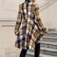 💖Black Friday Mega Deal – 50% off!💖💃 Dramatic Hem, Flattering Shape ✨ Women's Plaid High-Low Peplum Coat