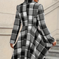 💖Black Friday Mega Deal – 50% off!💖💃 Dramatic Hem, Flattering Shape ✨ Women's Plaid High-Low Peplum Coat