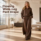 🍂Autumn Hot Sale🔥✨ Cropped Hoodie, Flattering Wide-Leg Drape | Women's Knit 2-Piece Set ⚡🌙!!Sizes up to 5XL!!