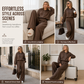 🍂Autumn Hot Sale🔥✨ Cropped Hoodie, Flattering Wide-Leg Drape | Women's Knit 2-Piece Set ⚡🌙!!Sizes up to 5XL!!