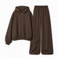 🍂Autumn Hot Sale🔥✨ Cropped Hoodie, Flattering Wide-Leg Drape | Women's Knit 2-Piece Set ⚡🌙!!Sizes up to 5XL!!