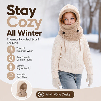 🖤Black Friday Sale 50% OFF!!🖤💐Kids Balaclava Hat, Windproof Thermal One Piece Hood Scarf, Adjustable Drawstring Full Face Neck Warmer for Boys Girls, Winter Outdoor Ski Cycling Hat