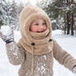 🖤Black Friday Sale 50% OFF!!🖤💐Kids Balaclava Hat, Windproof Thermal One Piece Hood Scarf, Adjustable Drawstring Full Face Neck Warmer for Boys Girls, Winter Outdoor Ski Cycling Hat