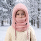 🖤Black Friday Sale 50% OFF!!🖤💐Kids Balaclava Hat, Windproof Thermal One Piece Hood Scarf, Adjustable Drawstring Full Face Neck Warmer for Boys Girls, Winter Outdoor Ski Cycling Hat