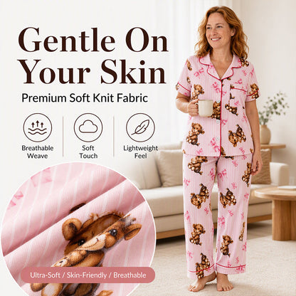 🖤Black Friday Sale 50% OFF!!🐮Cute Highland Cow Print, 3-Piece Fun Pyjama Set – Cozy Lounge & Sleepwear ✨