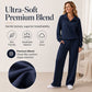 🔥LAST DAY SALE 70% OFF👍Women's Half-Zip Lapel Top and Wide-Leg Pants Set