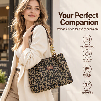 💖Black Friday Mega Deal – 50% off!💖Retro Leopard Print Tote Bag for Women💐