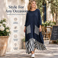 🖤Black Friday Sale 50% OFF!!🖤Women's Striped Patchwork Long Sleeve Maxi Dress