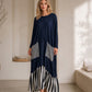 🖤Black Friday Sale 50% OFF!!🖤Women's Striped Patchwork Long Sleeve Maxi Dress