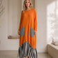 🖤Black Friday Sale 50% OFF!!🖤Women's Striped Patchwork Long Sleeve Maxi Dress